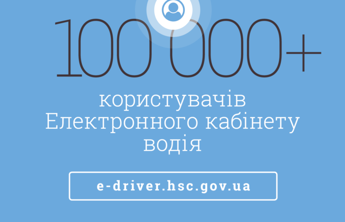 100 000 користувачів Електронного кабінету водія