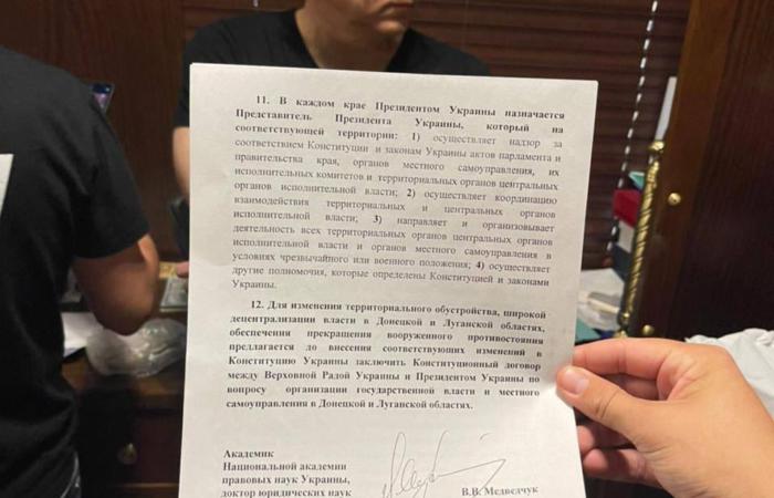Під час обшуків у Шуфрича співробітники СБУ знайшли документ зі схемою автономії для Донецької та Луганської областей