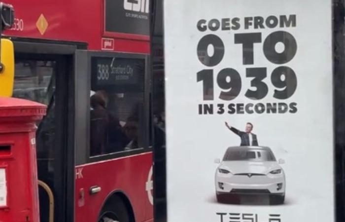 У Шотландії з'явилися провокаційні плакати про Tesla: «Свастикар Tesla розганяється з 0 до 1939 за 3 секунди»