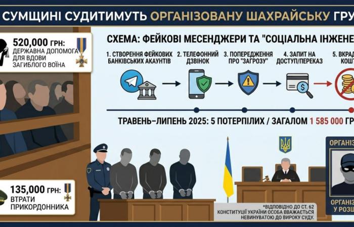 На Сумщині судитимуть шахраїв, які за два місяці обібрали п'ятьох людей на 1,6 млн