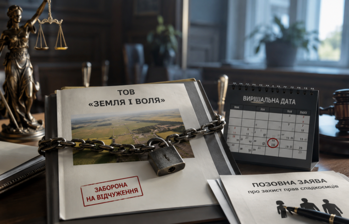 ⚖️ Судова війна за ТОВ «ЗЕМЛЯ І ВОЛЯ»: спадкоємці намагаються заблокувати відчуження активів до вирішальної дати