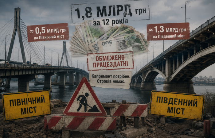 Північний міст вичерпав ресурс, а Київ за 12 років вклав у переправи 1,8 млрд грн, так і не розв'язавши проблему